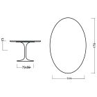 Tulipánový stolek Eero Saarinen H 73 Oval z růžového dřeva tónovaný dub Made in Italy - Scarlet Viadurini