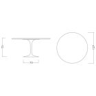 Tulipánový stůl Eero Saarinen H 73 Kulatý v absolutní bílé Made in Italy - Scarlet Viadurini