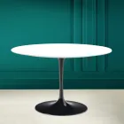 Tulipánový stůl Eero Saarinen H 73 Round v absolutní bílé barvě Made in Italy - Scarlet Viadurini