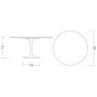 Tulipánový stůl Eero Saarinen H 73 Round in Entzo Ceramic Made in Italy - Scarlet Viadurini