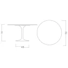 Tulipánový stůl Eero Saarinen H 73 Round z keramiky Kira Made in Italy - Scarlet Viadurini