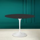 Tulipánový stůl Eero Saarinen H 73 Kulatý v barvě Noir Měkká keramika Made in Italy - Scarlet Viadurini