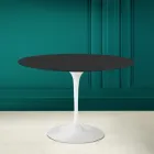 Tulipánový stůl Eero Saarinen H 73 Round z keramiky Noir Soft Made in Italy - Scarlet Viadurini