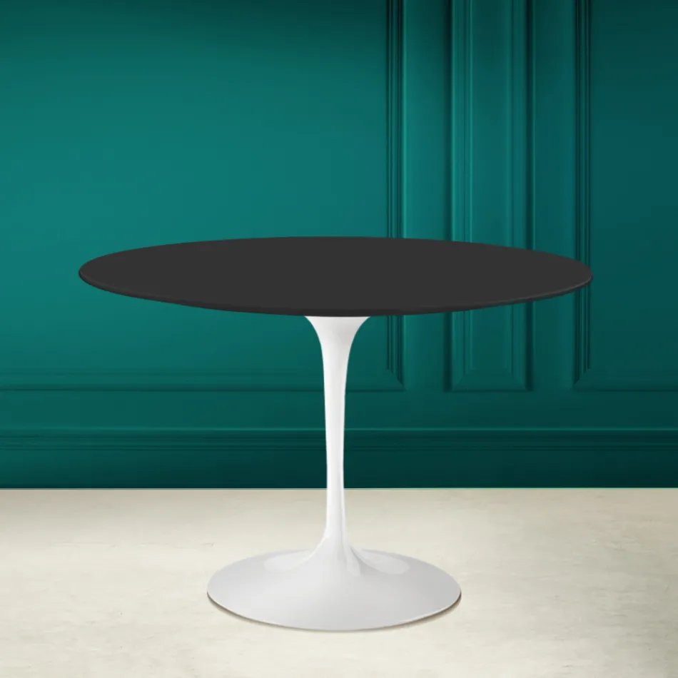 Tulipánový stůl Eero Saarinen H 73 Round z keramiky Noir Soft Made in Italy - Scarlet Viadurini