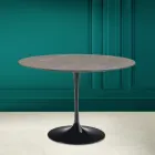 Tulipánový stůl Eero Saarinen H 73 Round z keramiky Pietra Grey Made in Italy - Scarlet Viadurini