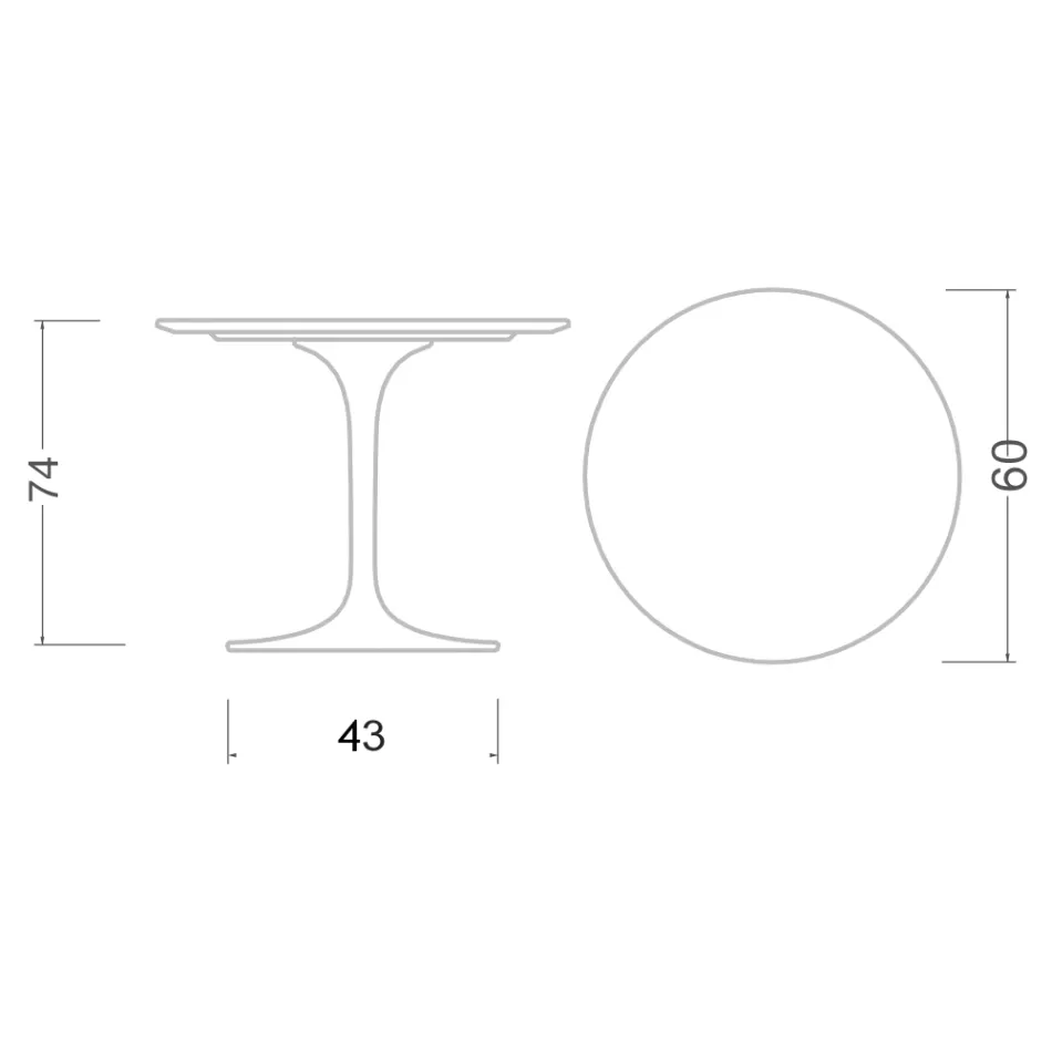 Tulipánový stůl Eero Saarinen H 73 Round Ceramic Rem Made in Italy - Scarlet Viadurini