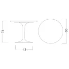 Tulipánový stůl Eero Saarinen H 73 Round Ceramic Sirius Made in Italy - Scarlet Viadurini