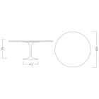 Tulipánový stůl Eero Saarinen H 73 Round Ceramic Sirius Made in Italy - Scarlet Viadurini