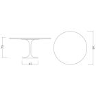 Tulipánový stůl Eero Saarinen H 73 Kulatý z mramoru Statuarietto Carrara Viadurini