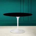 Tulipánový stůl Eero Saarinen H 73 Round v absolutní černé barvě Made in Italy - Scarlet Viadurini
