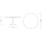 Tulipánový stůl Eero Saarinen H 73 Round v absolutní černé barvě Made in Italy - Scarlet Viadurini