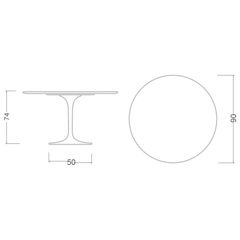 Tulipánový stůl Eero Saarinen H 73 Round v absolutní černé barvě Made in Italy - Scarlet Viadurini