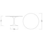 Tulipánový stůl Eero Saarinen H 73 Kulatý v absolutní černé Made in Italy - Scarlet Viadurini