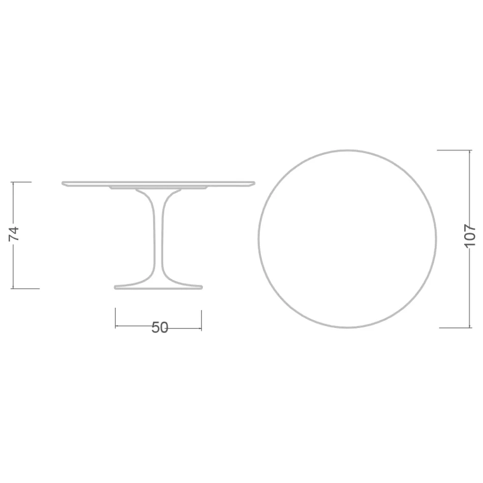 Tulipánový stůl Eero Saarinen H 73 Round v absolutní černé barvě Made in Italy - Scarlet Viadurini