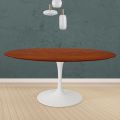 Kulatý stůl Tulipán Eero Saarinen H 73 v dubu mořeném třešní Made in Italy - Scarlet
