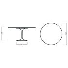 Tulipánový stůl Eero Saarinen H 73 kulatý v moka tónovaném dubu Made in Italy - Scarlet Viadurini