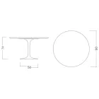 Eero Saarinen Tulip Table H 74 s černou deskou z tekutého lamina Made in Italy - Scarlet Viadurini