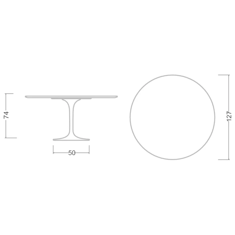 Eero Saarinen Tulip Table H 74 s černou deskou z tekutého lamina Made in Italy - Scarlet Viadurini