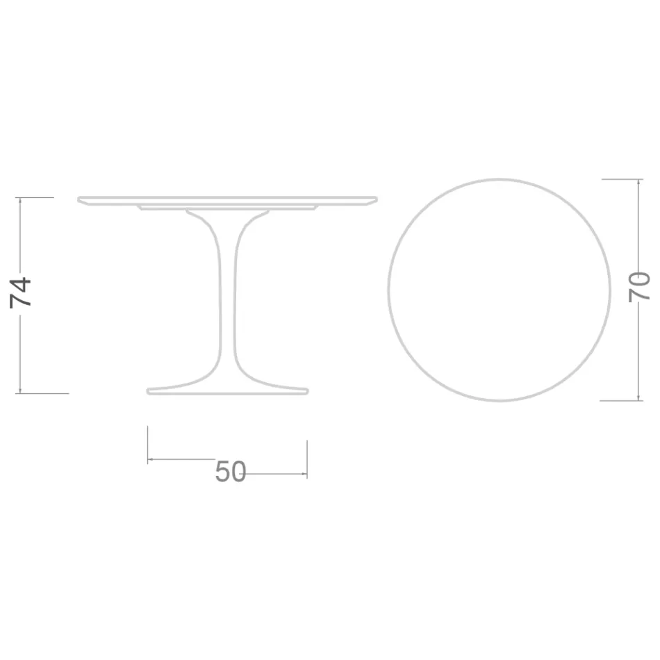 Eero Saarinen Tulip Table H 74 s černou deskou z tekutého lamina Made in Italy - Scarlet Viadurini