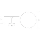 Stůl Eero Saarinen Tulip H 74 s bílou deskou z tekutého laminátu MDF - Scarlet Viadurini