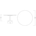 Stůl Eero Saarinen Tulip H 74 s bílou deskou z tekutého laminátu MDF - Scarlet Viadurini