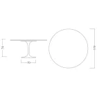 Stůl Eero Saarinen Tulip H 74 s černou deskou z tekutého lamina MDF - Scarlet Viadurini