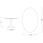 Eero Saarinen Tulip Table H 74 s oválnou deskou z mramoru Arabescato Made in Italy - Scarlet Viadurini