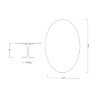 Eero Saarinen Tulip Table H 74 s oválnou deskou z mramoru Arabescato Made in Italy - Scarlet Viadurini