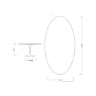 Eero Saarinen Tulip Table H 74 s oválnou deskou z mramoru Arabescato Made in Italy - Scarlet Viadurini