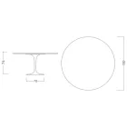 Eero Saarinen Tulipánový stůl H 74 s kulatou deskou z mramoru Carrara Statuarietto - šarlatový Viadurini