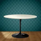 Tulipánový stůl Eero Saarinen H 74 z keramiky Marmorio, vyrobený v Itálii - Scarlet Viadurini