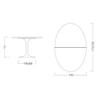Eero Saarinen Tulip Table H 74 Oval Extendable v bílém tekutém laminátu - Scarlet Viadurini
