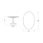 Tulipánový stolek Eero Saarinen H 74 Oválný v keramické barvě Entzo Vyrobeno v Itálii - Scarlet Viadurini
