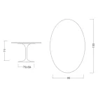 Eero Saarinen Tulip stůl H 74 oválný z leštěné keramiky vyrobený v Itálii - Scarlet Viadurini