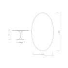 Eero Saarinen Tulip stůl H 74 Oválný v keramice Marmorio Vyrobeno v Itálii - Scarlet Viadurini