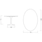 Eero Saarinen Tulip stůl H 74 Oval v keramice Marmorio Vyrobeno v Itálii - Scarlet Viadurini