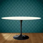 Eero Saarinen Tulip stůl H 74 Oválný z keramiky Moonè Vyrobeno v Itálii - Scarlet Viadurini