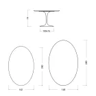 Tulipánový stolek Eero Saarinen H 74 Oválný v keramické barvě Rem Vyrobeno v Itálii - Scarlet Viadurini