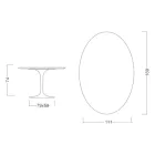 Eero Saarinen Tulip stůl H 74 Oval v keramice Salina vyrobeno v Itálii - Scarlet Viadurini