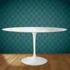 Eero Saarinen Tulip stůl H 74 Oval v keramice Salina vyrobeno v Itálii - Scarlet Viadurini