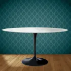Eero Saarinen Tulip stůl H 74 Oval v keramice Salina vyrobeno v Itálii - Scarlet Viadurini