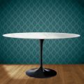 Eero Saarinen Tulip stůl H 74 Oval v keramice Salina vyrobeno v Itálii - Scarlet