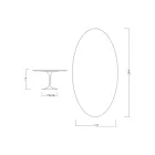 Eero Saarinen Tulip stůl H 74 Oval v keramice Somnia vyrobeno v Itálii - Scarlet Viadurini