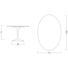 Eero Saarinen Tulip stůl H 74 Oval v keramice Somnia vyrobeno v Itálii - Scarlet Viadurini
