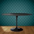 Eero Saarinen Tulip stůl H 74 Oval v keramice Somnia vyrobeno v Itálii - Scarlet