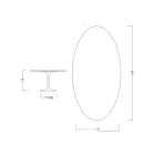 Eero Saarinen Tulip Table H 74 Oval in Dark Emperador Marble Made in Italy - Scarlet Viadurini