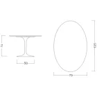 Eero Saarinen Tulip Table H 74 Oval in Black Marquinia Marble Made in Italy - Scarlet Viadurini