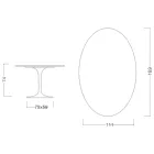 Eero Saarinen H 74 Oválný stůl Tulipán ze zeleného mramoru Alpi Made in Italy - Scarlet Viadurini