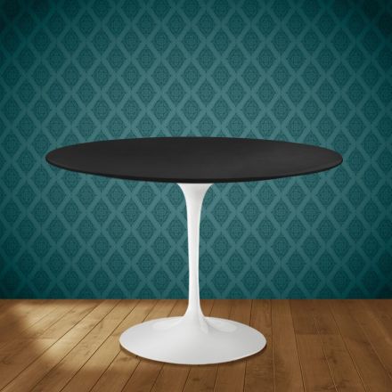 Eero Saarinen Tulip stůl H 74 kulatý v keramické barvě Domoos vyrobený v Itálii - Scarlet Viadurini