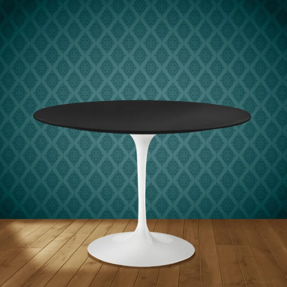 Eero Saarinen Tulip stůl H 74 kulatý v keramické barvě Domoos vyrobený v Itálii - Scarlet Viadurini